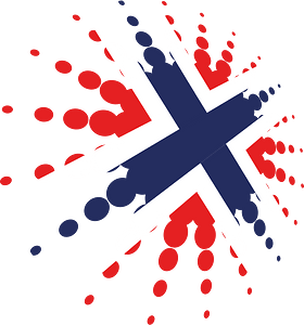 Norwegian flag halftone shape