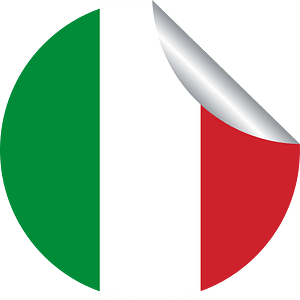 Peeling sticker with Italian flag