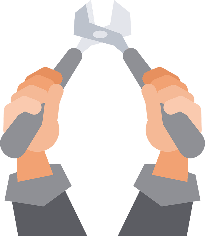 Hands holding pliers