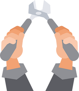 Hands holding pliers
