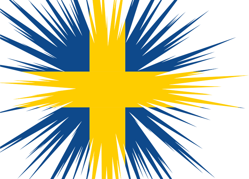 Swedish flag blast effect