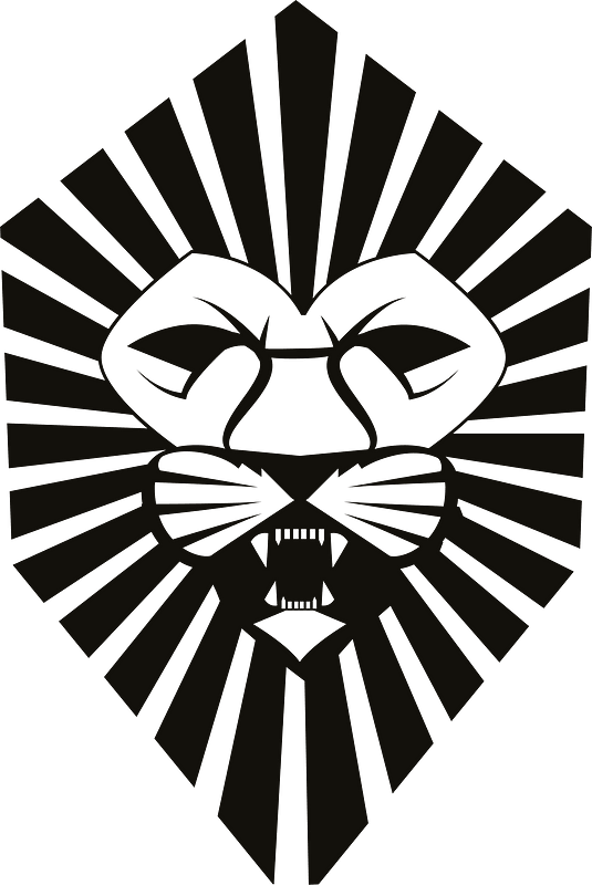 Roaring lion heraldic symbol