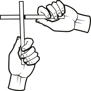 Cross made with sticks