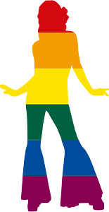 Retro girl in LGBT colors