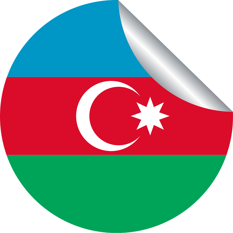 Azerbaijan national flag sticker
