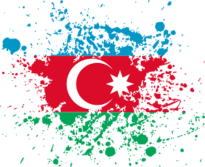 Azerbaijan flag grunge ink