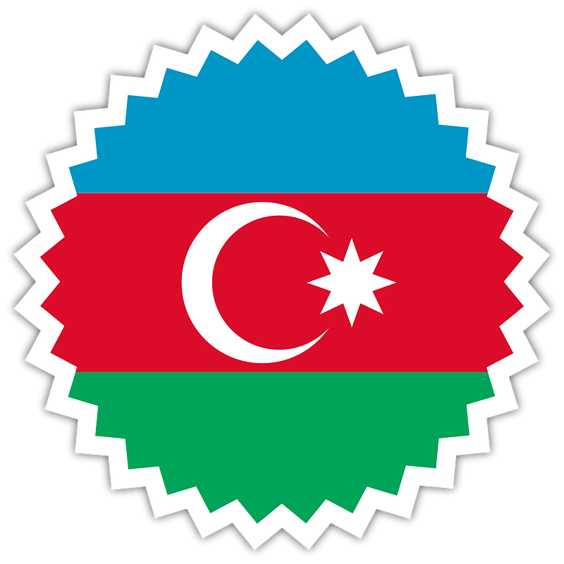 Azerbaijan flag sticker vector