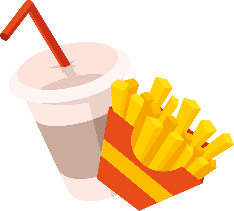Fast food soda and fries