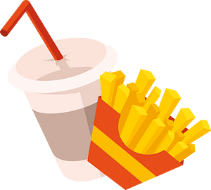 Fast food soda and fries