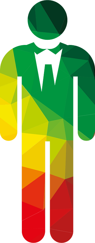 Male symbol color silhouette