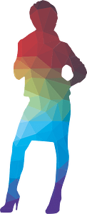 Confident woman silhouette