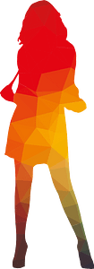 Handsome woman silhouette