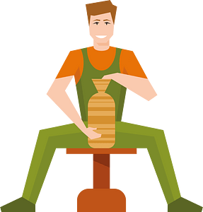 Man making a vase