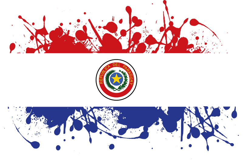 Paraguay national flag ink spatter