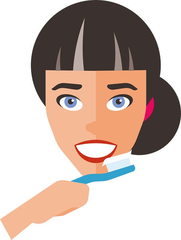 Girl cleaning teeth