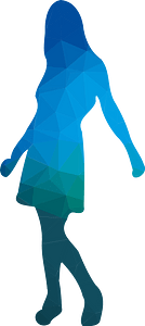 Girl blue silhouette