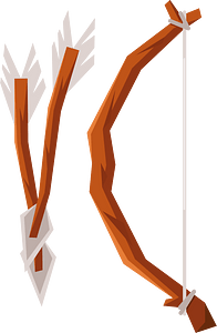 Wooden bow and arrow