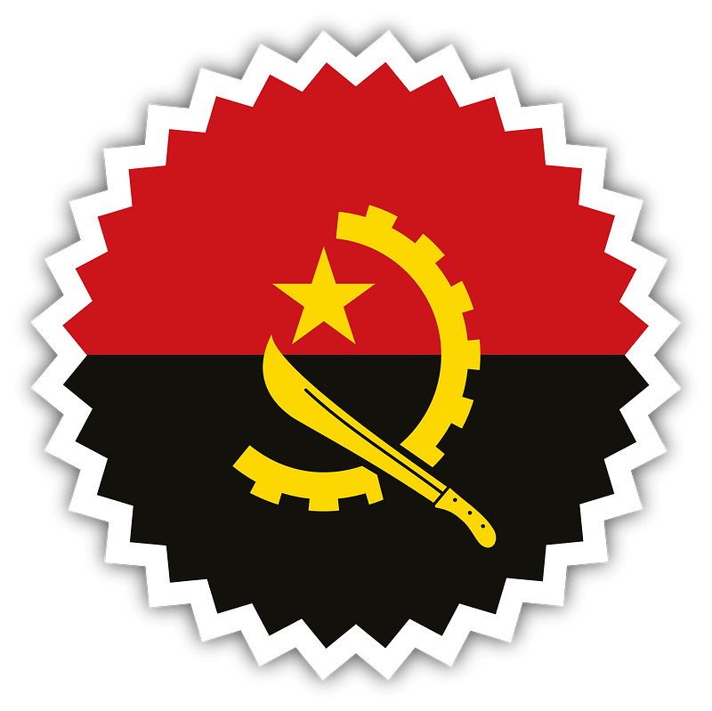 Angola flag in a sticker