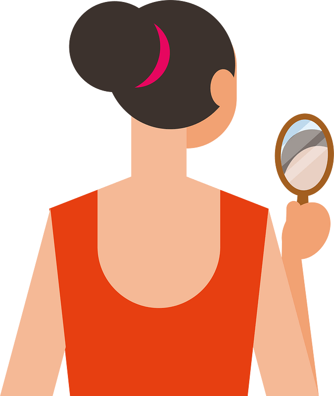 Woman looking in the mirror