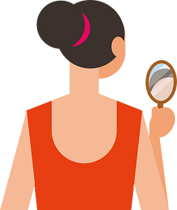 Woman looking in the mirror