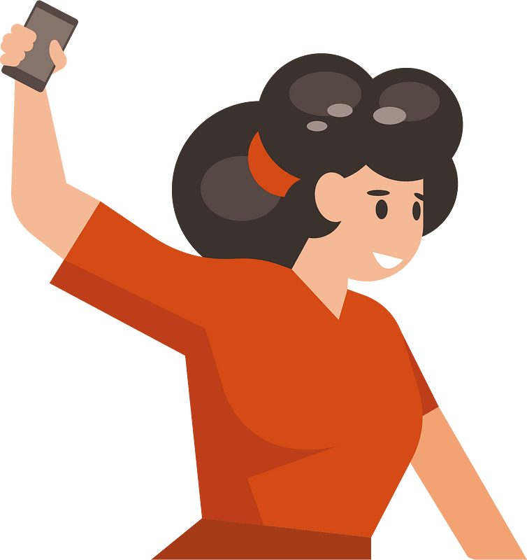Smiling woman with a phone