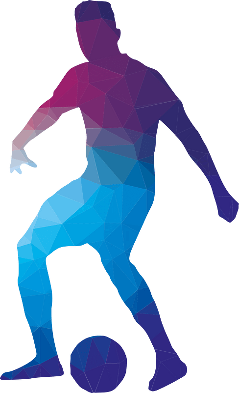 Soccer player color silhouette
