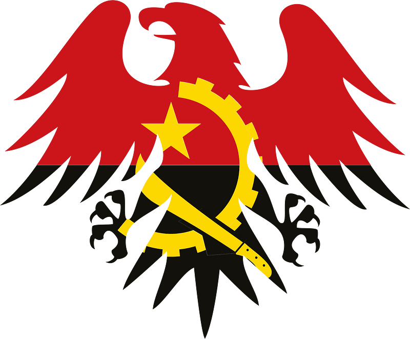 Heraldic eagle with flag of Angola