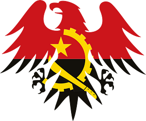 Heraldic eagle with flag of Angola