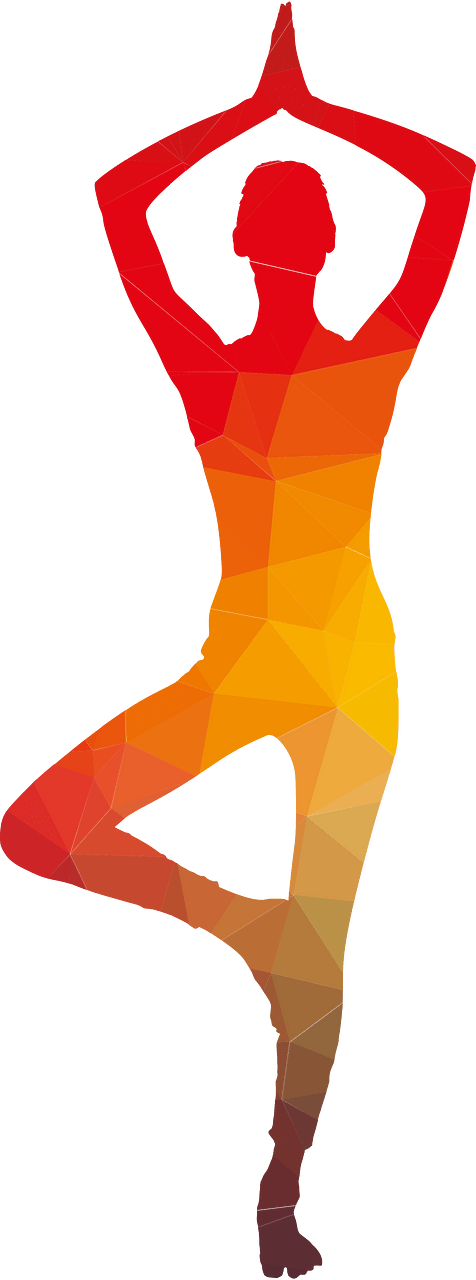 Yoga practice silhouette
