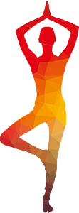 Yoga practice silhouette