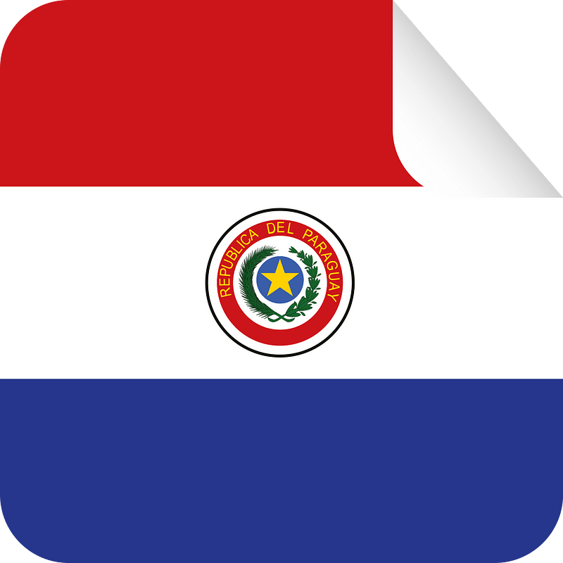 Paraguay flag peeling sticker