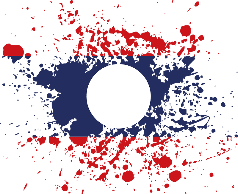 Laos flag ink spatter