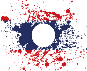 Laos flag ink spatter