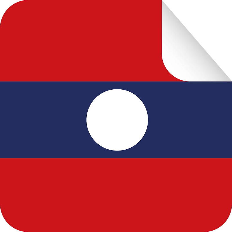 Laos flag square sticker