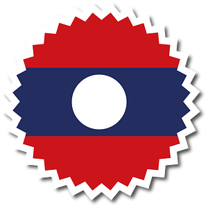 Laos flag round label