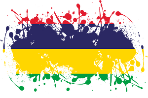 Mauritius flag painted