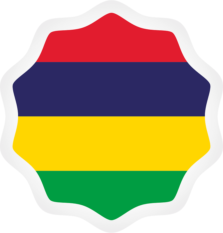 Mauritius flag round label
