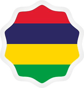 Mauritius flag round label