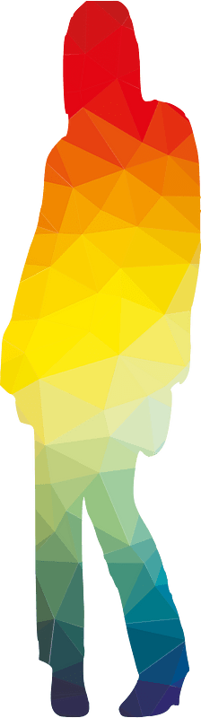 Colored silhouette of a girl