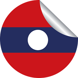 Laos flag peeling sticker