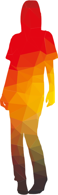 Colored silhouette of female person