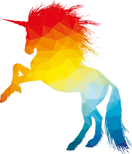 Unicorn colored silhouette