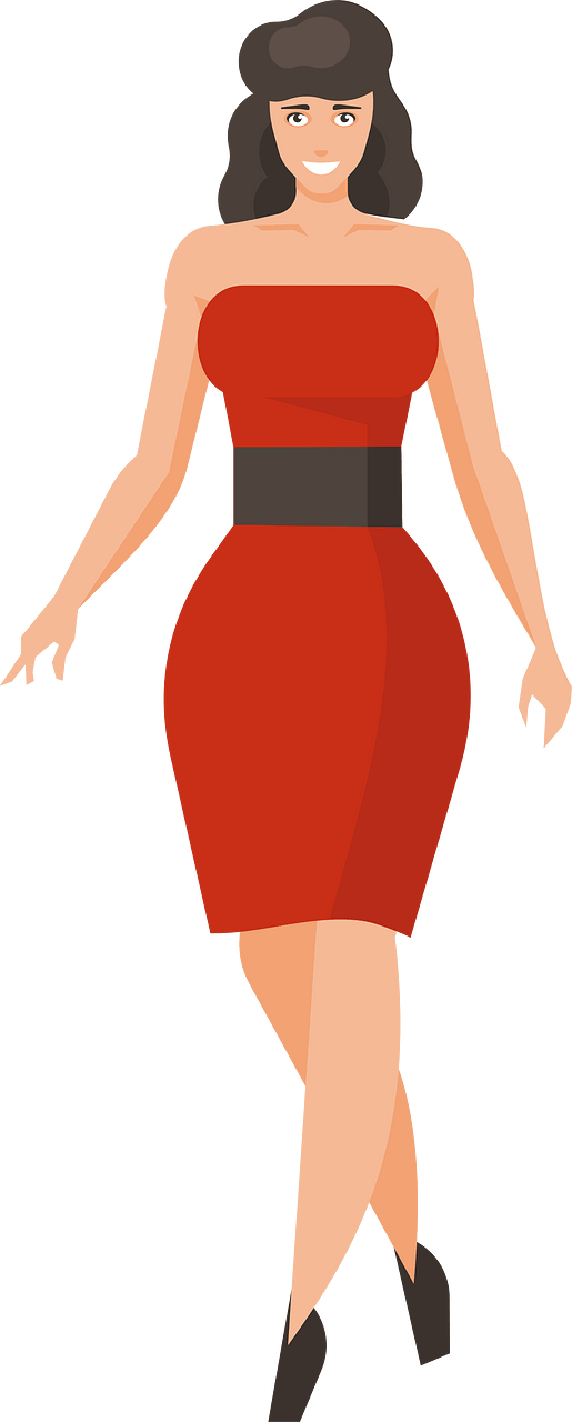 Lady in red dress