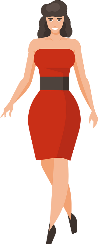 Lady in red dress
