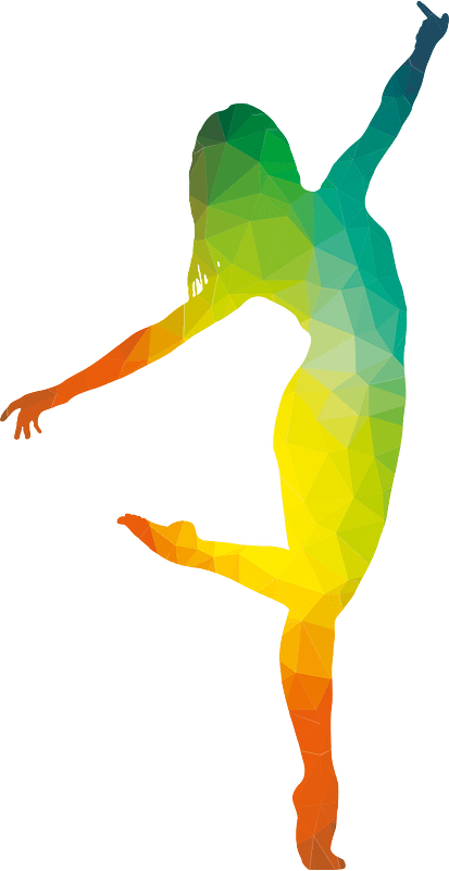 Woman dancing color silhouette
