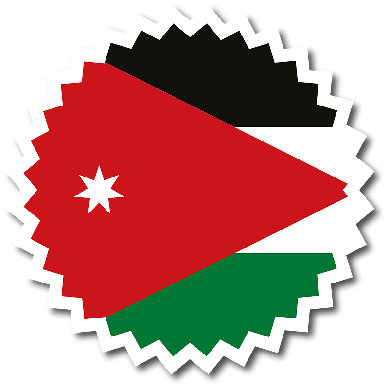 Jordan flag round sticker
