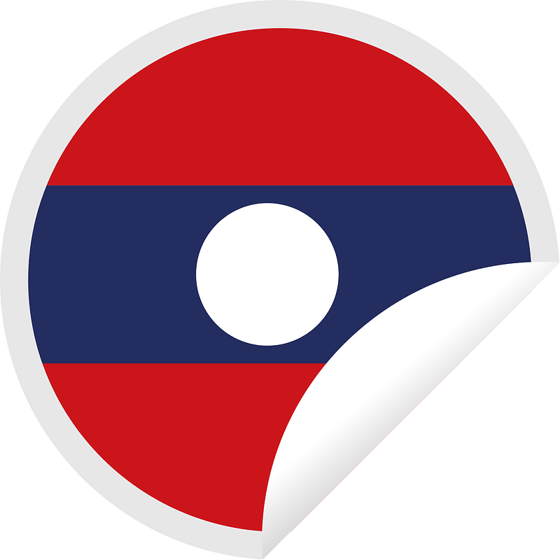 Peeling sticker with flag of Laos