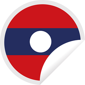 Peeling sticker with flag of Laos
