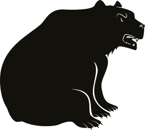 Angry bear silhouette