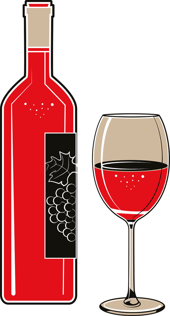 Wine glass and bottle